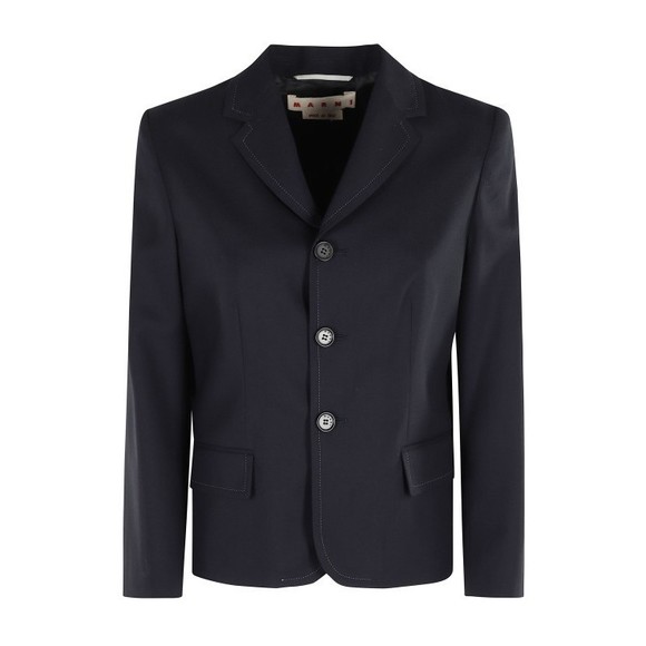 Marni Classic Blue Wool Jacket With Signature Stitching - NWT